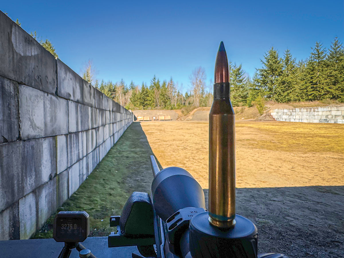 At the 100-yard range, testing the 87-grain Speer TNT out of the 25-06 Remington.